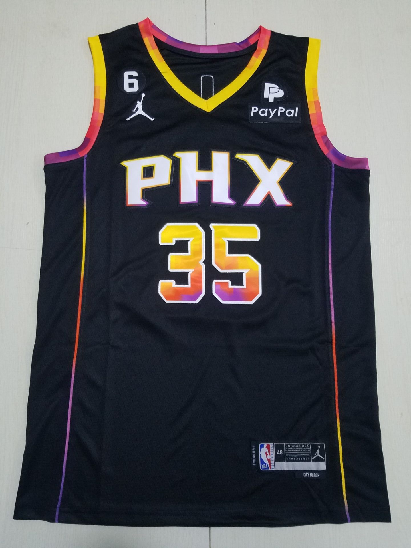 Men Phoenix Suns 35 Durant Black Paypal 2023 NBA Jersey
